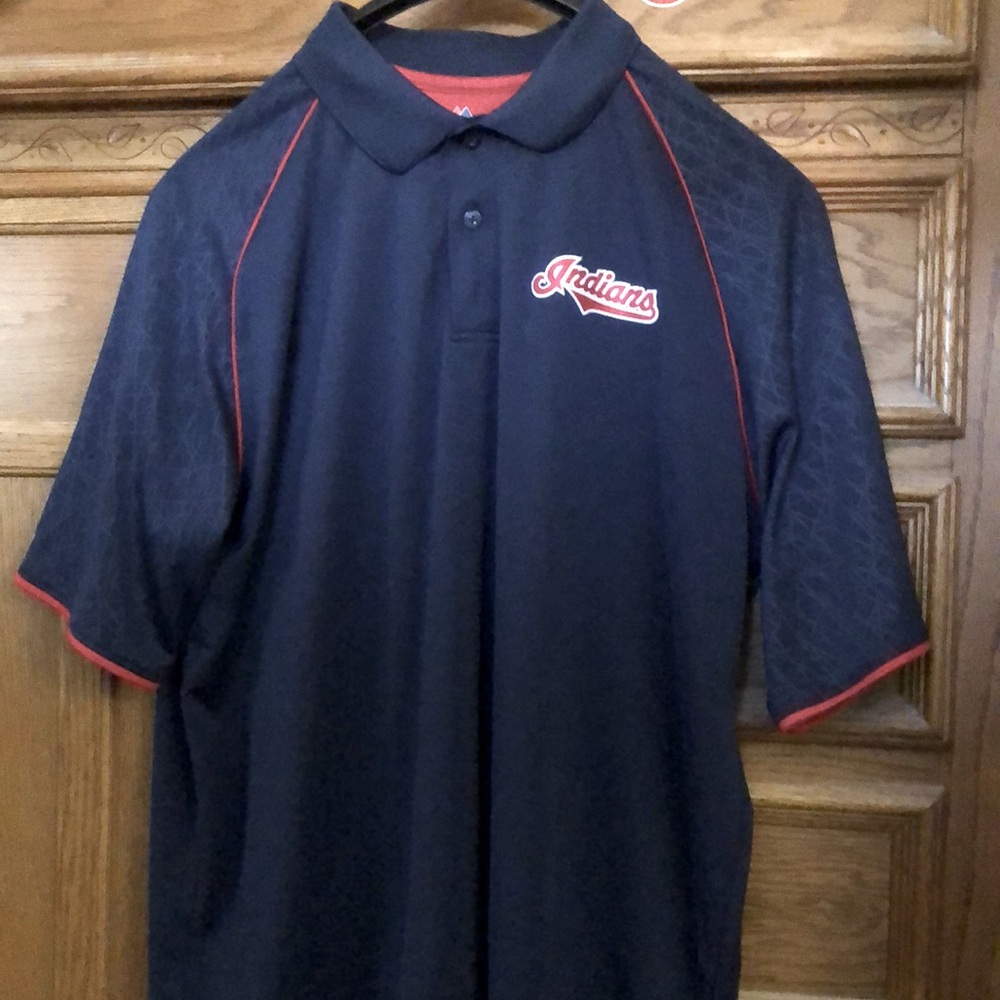 Navy Polo Shirt with Red Trim